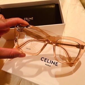 Celine eyeglasses! So chic! Transparent pink/cream